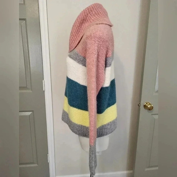 Lou & Grey For LOFT Plushfuzz Wool/Alpaca Blend Colorblock Turtleneck Sweater(M) - Picture 5 of 8